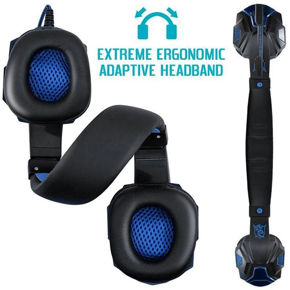 3.5mm Wired Gaming Headphones - Adjustable Microphone, Bass Stereo, Compatible with PS4, PS5, Xbox, Smartphone and Laptop
