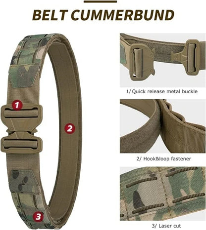 YAKEDA Battle Molle Riggers Belt – Heavy-Duty 3-in-1 Tactical Duty Belt with Anti-Slip Pad & Inner Belt
