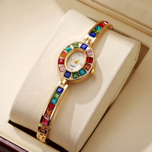 Luxury Rhinestone Women's Watch – Fashion Quartz Bracelet Band for Ladies & Girls Gift (No Box) ⌚✨