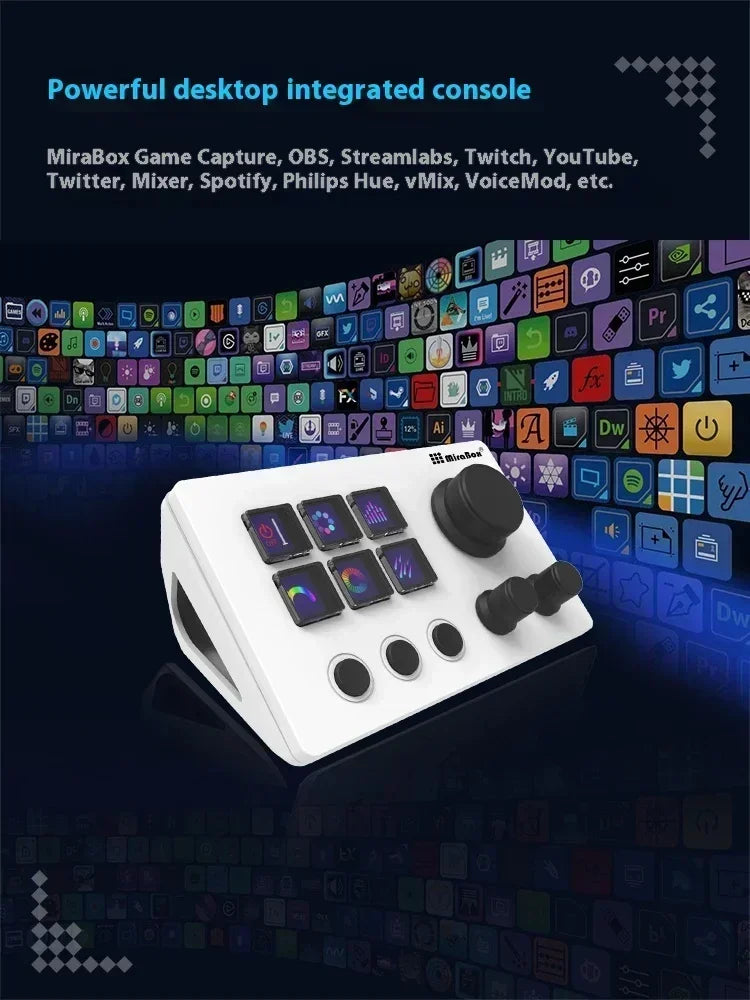 Mirabox N3 Streamdeck Keypad – Custom Macro Mini Keyboard with Screen & Knob Visual Desktop Console