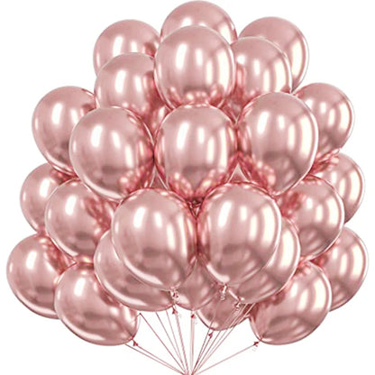 12 Inch Color Metal Confetti Balloons - Gold and Silver Round Latex Balloons for Anniversary, Wedding, and Birthday Party Decor