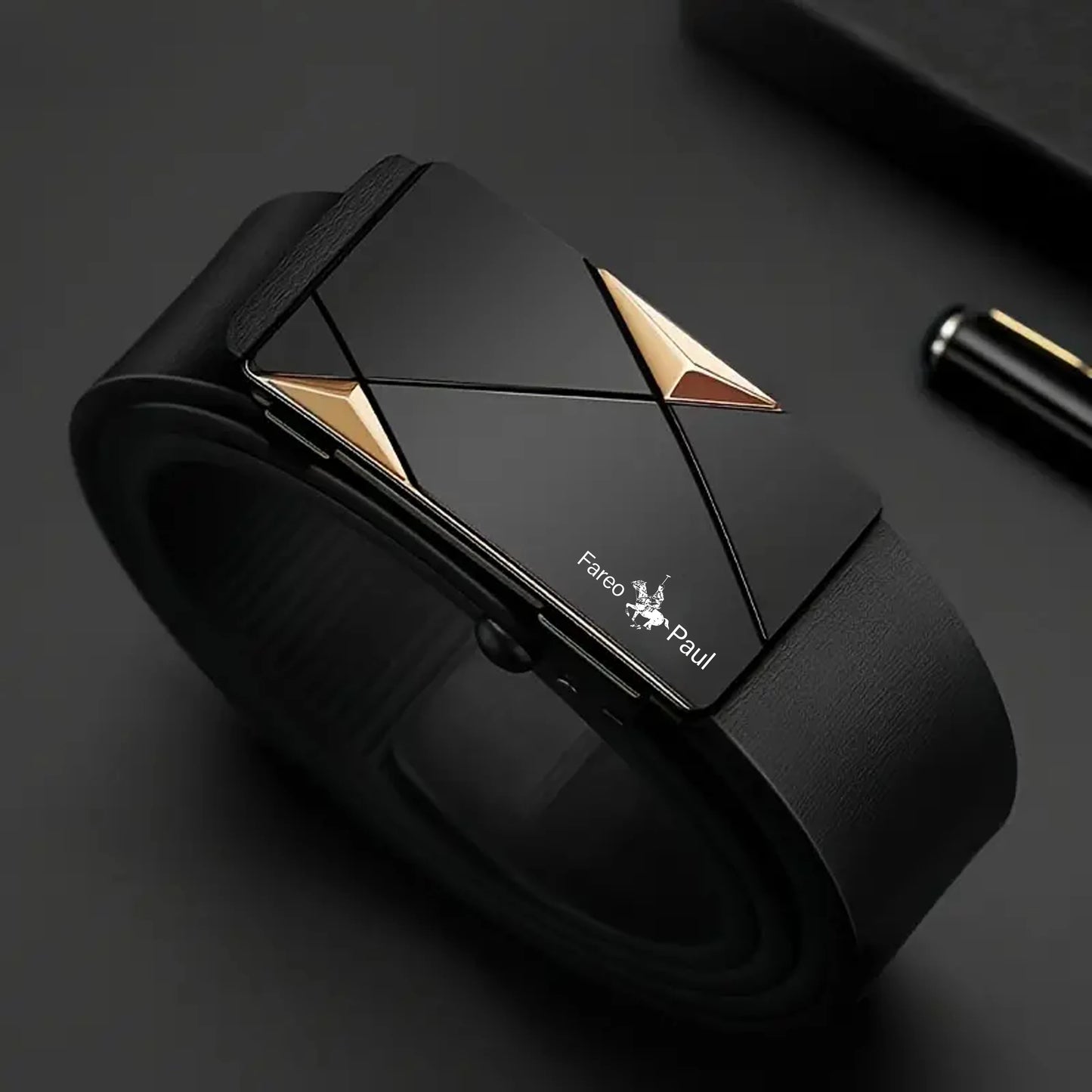 Men's Business Belt with Alloy Automatic Buckle – Luxury Casual High-Quality PU Leather Jeans Strap