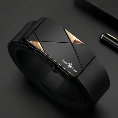Men's Business Belt with Alloy Automatic Buckle – Luxury Casual High-Quality PU Leather Jeans Strap