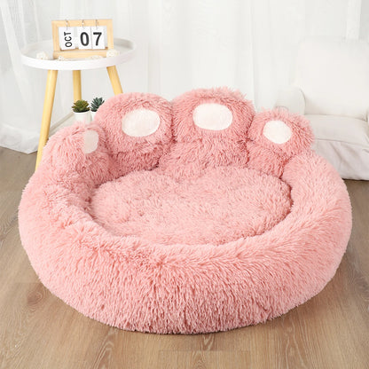 Fluffy Winter Dog Bed for Small & Large Dogs and Cats – Warm Plush Pet Sofa Bed with Cozy Blanket Basket