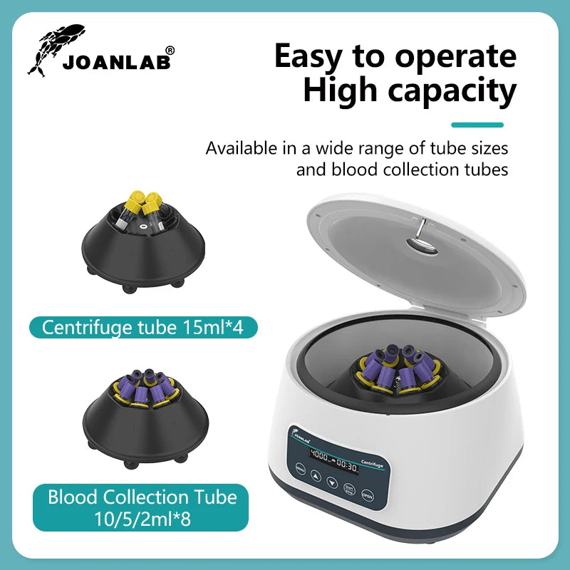 JOANLAB Digital PRP Centrifuge Machine - Laboratory Plasma Centrifuge for Blood Tubes & 15ml Tubes 500-4000RPM
