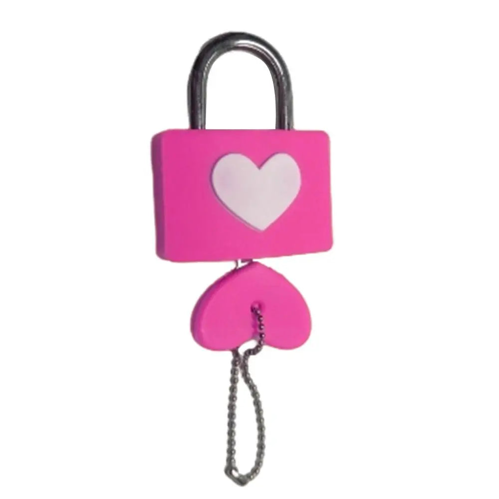 Colorful Heart-Shaped Anti-Theft Padlock – Rubber Sleeve for Travel Luggage, Suitcase, Zipper, Drawer, and Diary Lock