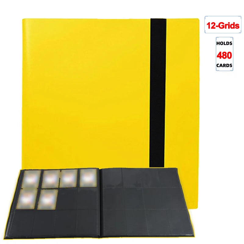 Trading Card Binder - 160/360/480 Capacity Side-Loading PP Card Holder Album for Gaming Cards