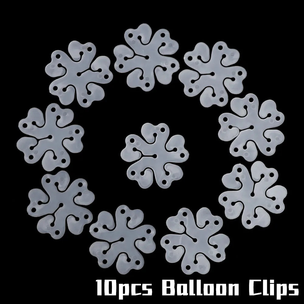 Flower Shape Balloon Clips - Plastic Decoration Accessories for Baby Shower, Wedding, Birthday Party, Plum Clip for Globos Balloons