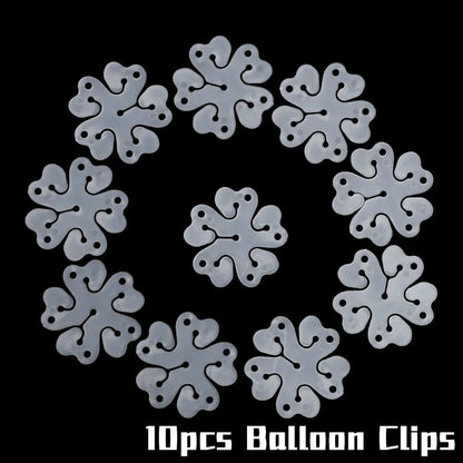 Flower Shape Balloon Clips - Plastic Decoration Accessories for Baby Shower, Wedding, Birthday Party, Plum Clip for Globos Balloons