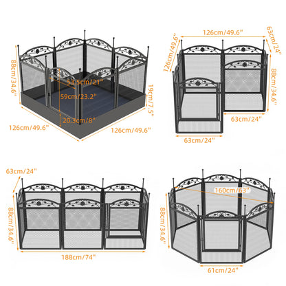 8-Panel DIY Heavy Duty Dog Playpen – Indoor & Outdoor Metal Puppy Fence with Waterproof Pad for Whelping and Training