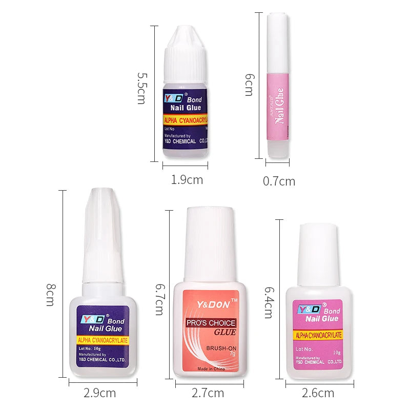10g Fast Drying Nail Glue - Adhesive for False Nails, Glitter, Acrylic, Rhinestone Decoration, and Nail Extensions