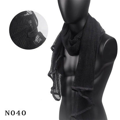 Outdoor Camouflage Netting Scarf — Camo Mesh Face Veil & Shemagh Head Wrap for Camping, Hiking, Shooting