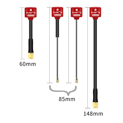 5.8G 4 RHCP Lollipop FPV Antenna – High Gain 2.8dBi SMA/RP-SMA/MMCX/UFL for Racing Drones