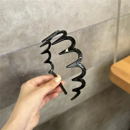 Fashion Wave Headbands for Women – Solid Color Toothed Non-Slip Hair Bands, Face Wash & Sports Hairbands, Hair Accessories for Girls