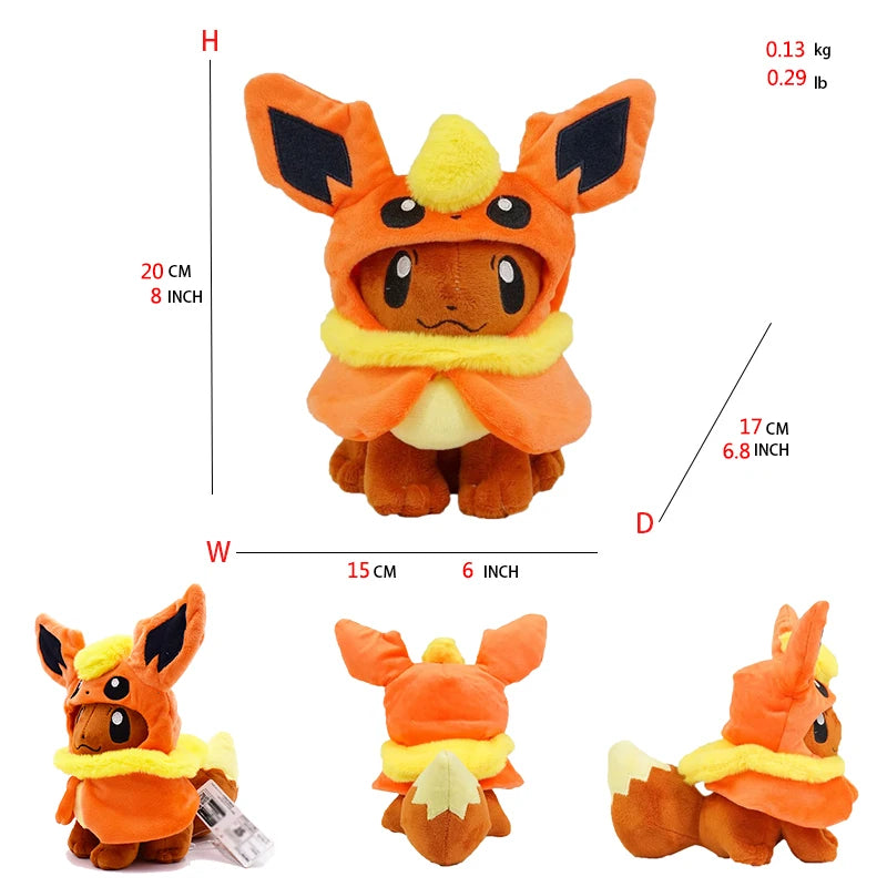 Eevee Evolution Plush Toy Set – Umbreon, Espeon, Jolteon, Flareon, Glaceon, Vaporeon, Sylveon, Leafeon Soft Stuffed Cartoon Collectibles