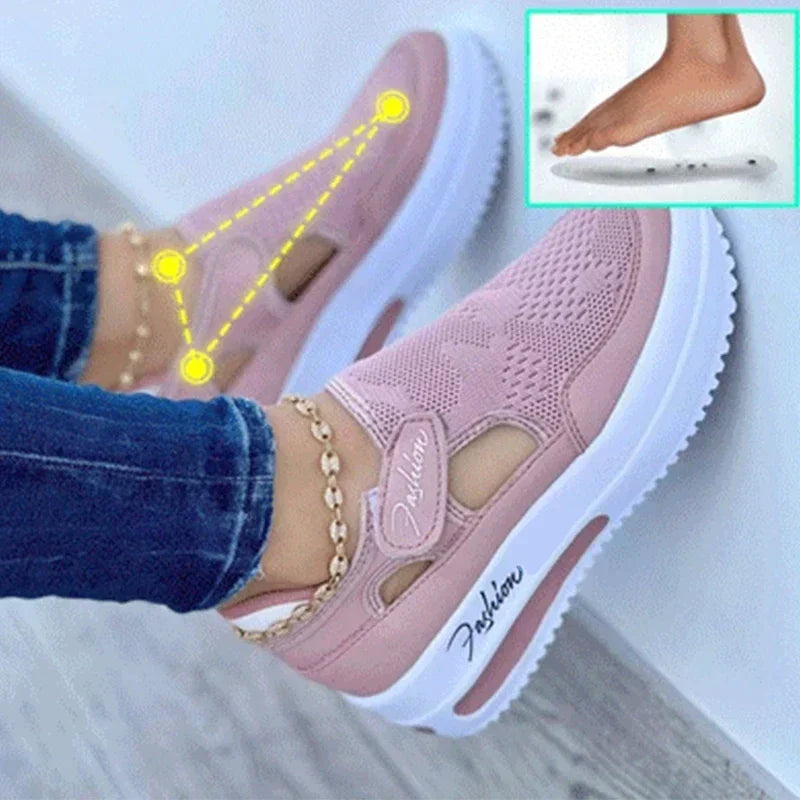 Red and Blue Designer Canvas Sneakers for Women - High Quality, Casual Platform Shoes with Hollow Out Design