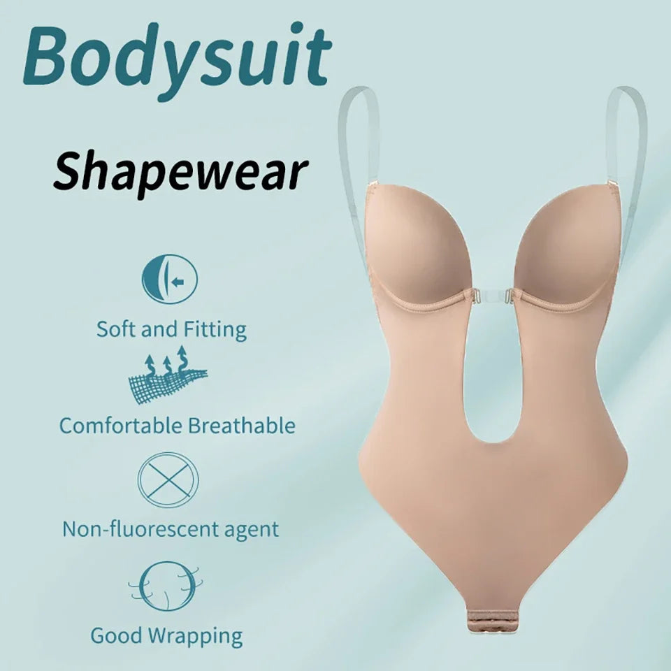 Women’s Full Body Shaper Bodysuit – Backless Thong, Invisible Tummy Control Shapewear for Slimming & Contour