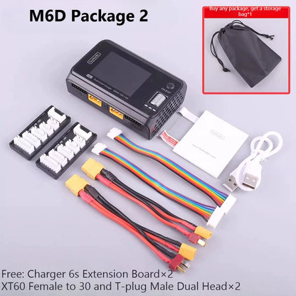 ToolkitRC M6D 500W Smart Charger - 15A Dual DC Charger & Discharger for 1-6S LiPo, LiHV, Li-Ion, NiMH & Pb Batteries