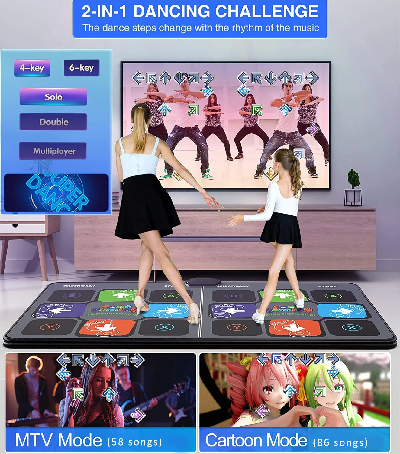 Dance Mat Game — Wireless Folding Fitness & Music Carpet for TV/PC | Anti-Slip Double Controller Family Sports Game