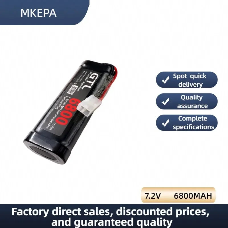 New 7.2V 6800mAh NiMH Battery Pack – Rechargeable Power for RC Cars, Trucks & Tanks