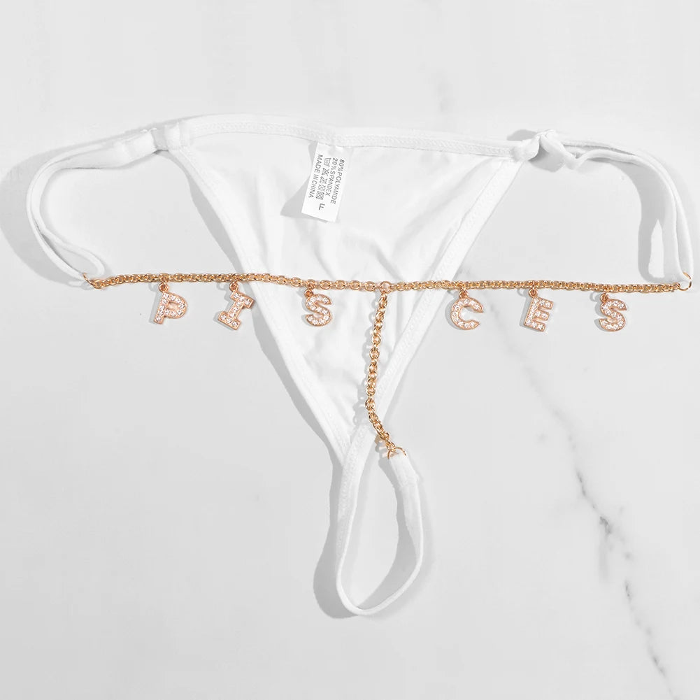 Custom Name Letter Women’s Thong Panties – Sexy Low Waist Adjustable Comfort Lingerie Underwear