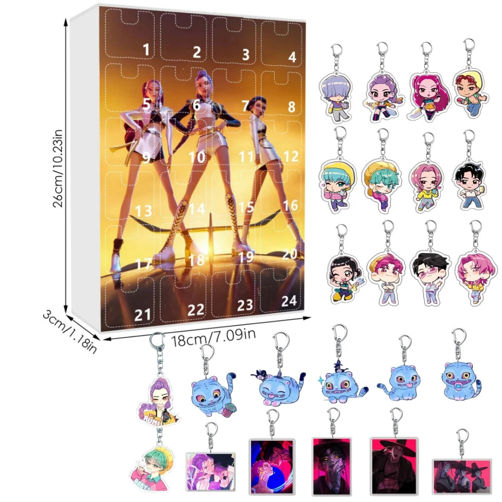 New Kpop Demon Hunters 24-Day Advent Calendar — Rumi, Mira, Zoey & Tiger Christmas Countdown Gift