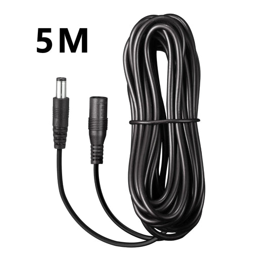 DC Power Extension Cable - 5.5x2.1mm Female to Male Connector Cord for LED Lights, CCTV & Power Adapter Devices