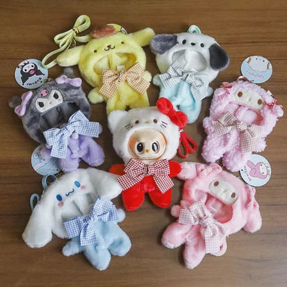 Labubu Sanrio Doll Crossbody Bag — Kawaii Anime Melody Cinnamoroll Clothing Pendant, Cute Cartoon Toy Gift