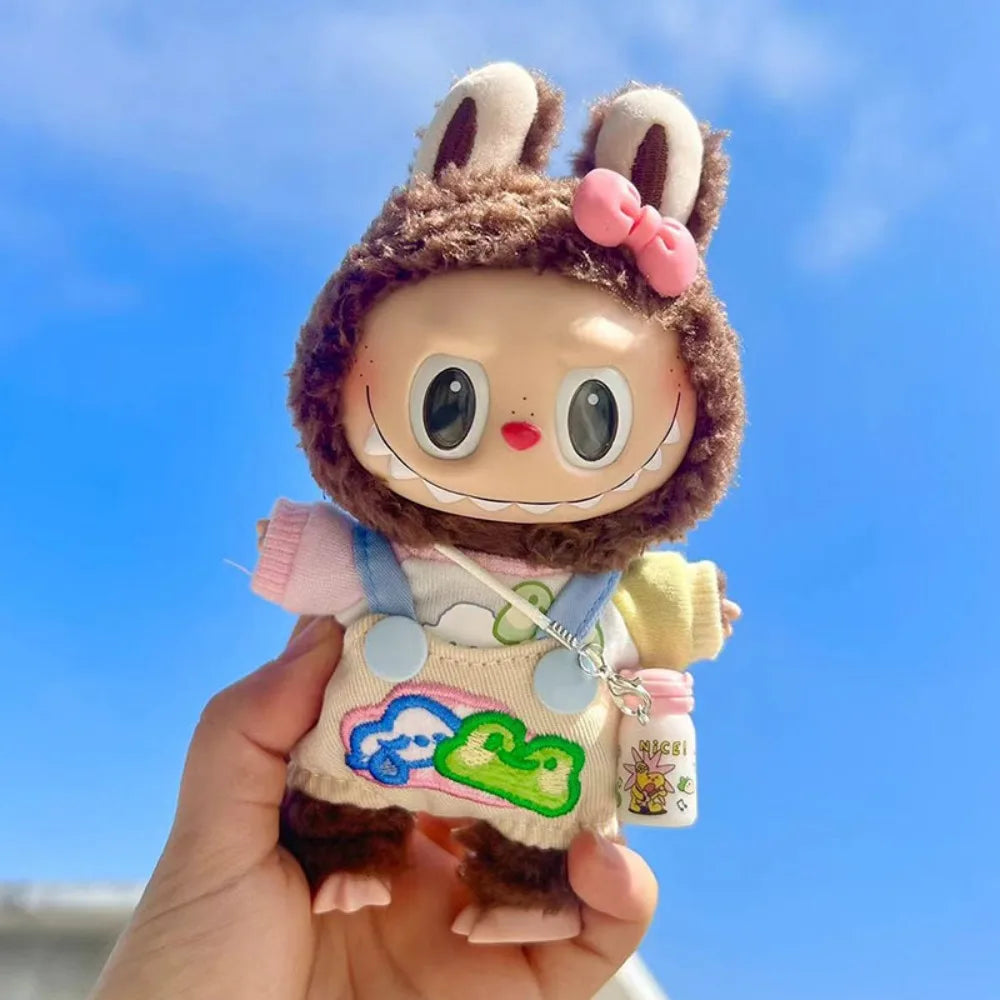 17cm Mini Labubu Doll Clothes — Korea V1 V2 Idol Outfit with Pit Strip Climbing Suit | Doll Accessories Gift