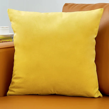 Velvet Pillow Cover 40x40 cm – Decorative Cushion Case for Living Room Sofa, Home Decor in Yellow, Green & Blue