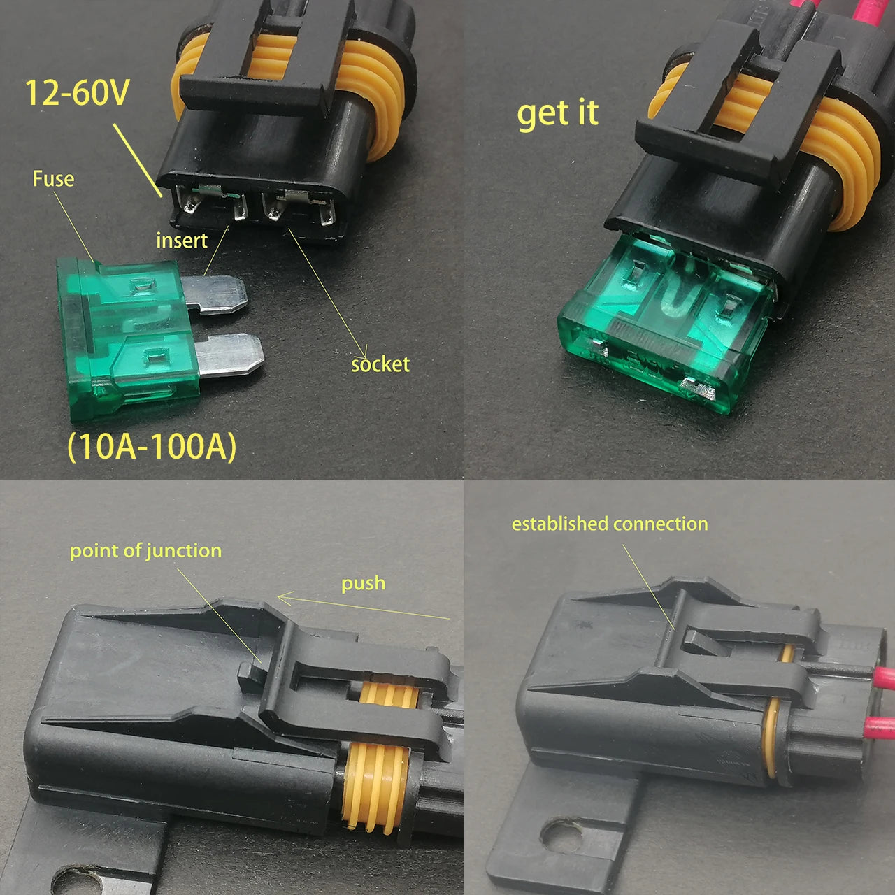 2A-30A Car Fuse & Waterproof Fuse Holder – 12V Auto Vehicle, RV, Truck, Trailer Modified Fuse Socket