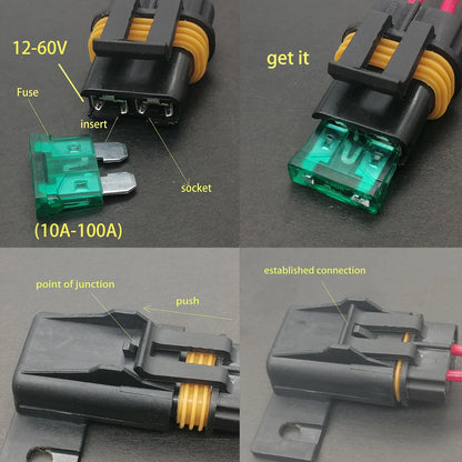 2A-30A Car Fuse & Waterproof Fuse Holder – 12V Auto Vehicle, RV, Truck, Trailer Modified Fuse Socket