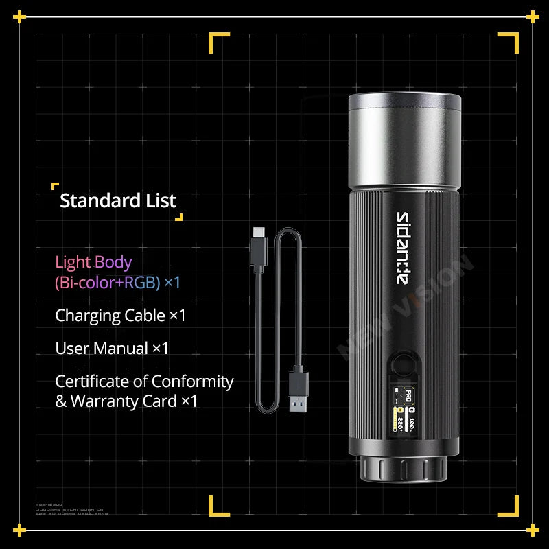 SIDANDE & AMBITFUL COB Gobo Projector Light Kit - 10W–25W Bi-Color LED with Adjustable Aperture & Built-In Battery
