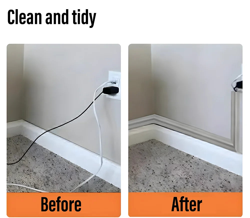 Self-Adhesive PVC Cable Protector Strip — Wire & Cord Insulation Cover, Wear-Resistant Trip Prevention Organizer
