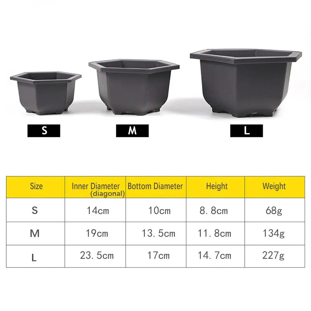 Hexagon Flower Pots – Succulent Box Planter, Plant Container for Home & Office Decor