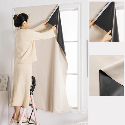 100% Blackout Self-Adhesive Curtain – Punch-Free Sunshade for Bedroom, Window, Door, and Balcony with Privacy and Insulation