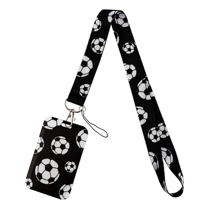 Soccer Ball Lanyard Credential Holder — Key, ID, USB Badge Neck Strap | Gym & Phone Accessories Gift
