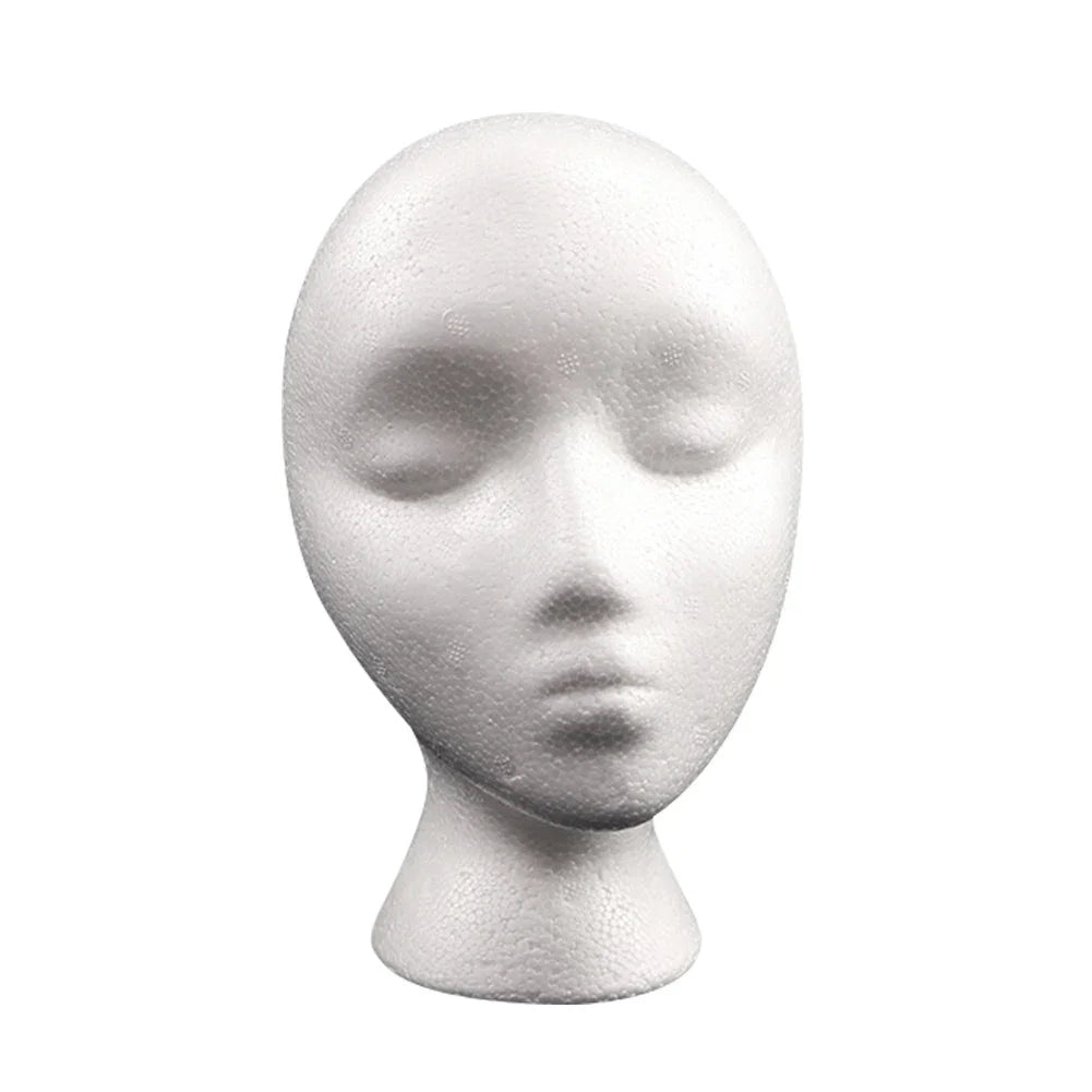 Foam Mannequin Head - Hat, Cap, Wig & Glasses Display Stand with Stable Base for Photography, Closet & Mall Use
