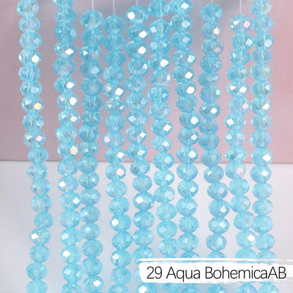 Austria Crystal Rondelle Beads - 2mm/4mm/6mm/8mm Faceted Glass Spacer Beads for DIY Jewelry & Bracelet Making