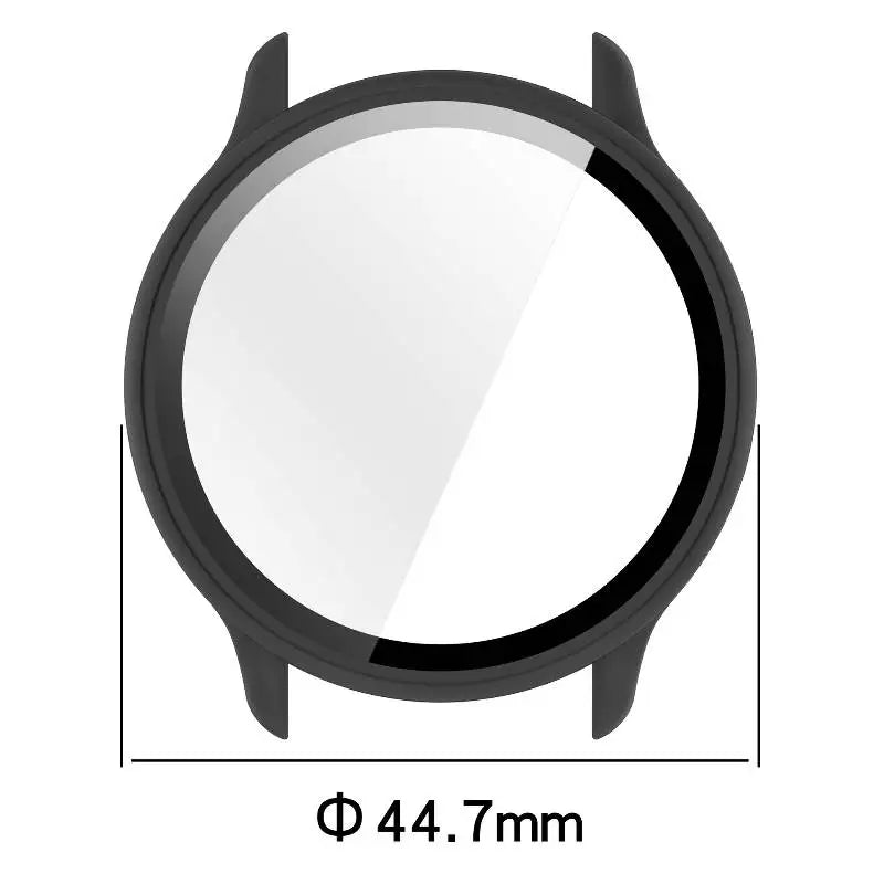 Tempered Glass Screen Protector + Case for Garmin Vivoactive 6 – All-Around Hard Bumper Cover