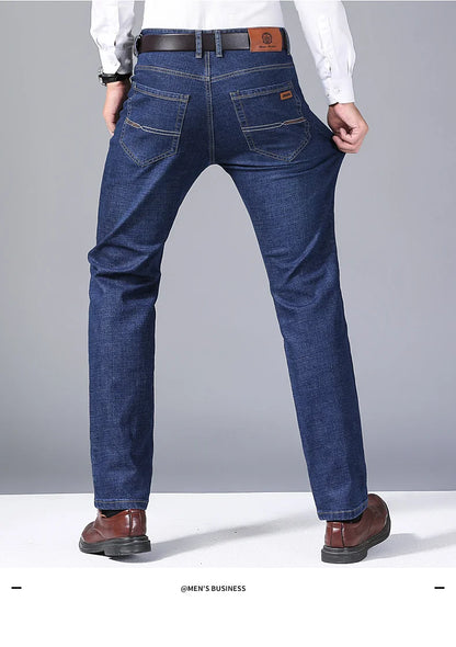 Men’s Classic Black Jeans — Soft Biker Denim Pants Jean Homme Pantalones Hombre Masculino Overalls, Sizes 32-38