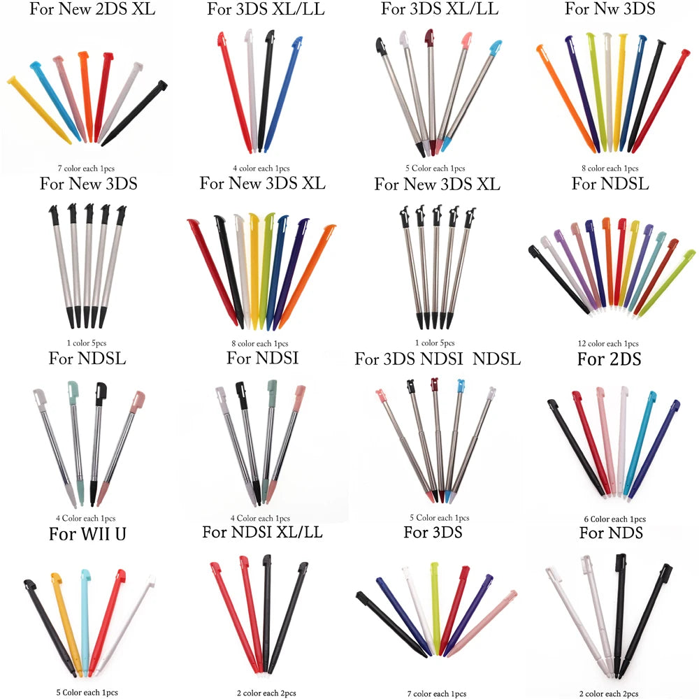Touch Screen Stylus Pen - Plastic & Metal Replacement Pen for NDSL, NDSi, 2DS, 3DS XL & Wii U
