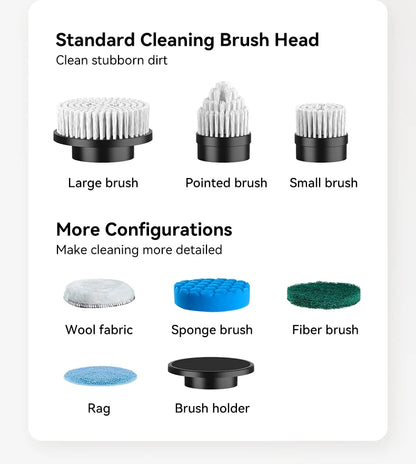 Cordless Electric Cleaning Brush – Multifunctional Handheld Spin Scrubber with 7 Attachments for Bathroom & Kitchen