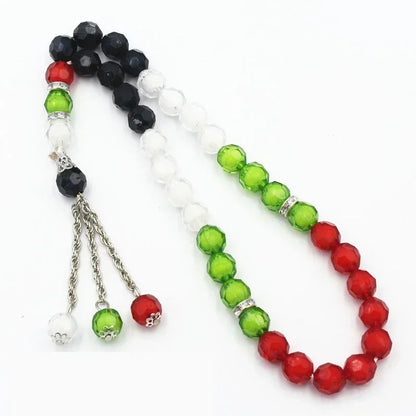 10mm 33pcs Glass Tassel Islamic Rosary Bracelet – Turkish Muslim Tasbih Prayer Beads Jewelry for Women Allah Mohammed Spiritual Gift