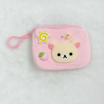 Kawaii Rilakkuma Plush Coin Purse - Portable Cartoon Keychain & Backpack Decoration Gift