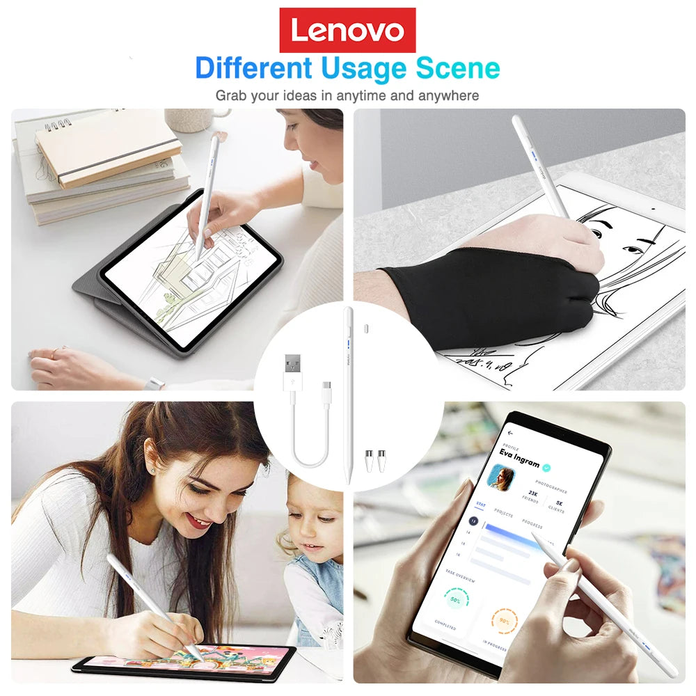 Lenovo Thinkplus BP16 Universal Stylus Pen – Touch Screen Pen for iOS, Android, Windows Tablets & Phones