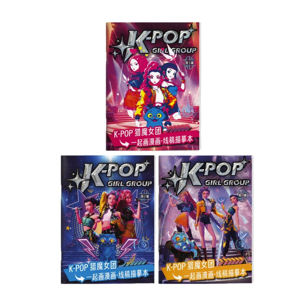 2025 KPop Demon Hunter Coloring Book – Line Drawing Picture Book, Painting Activity for Kids, Birthday Gift