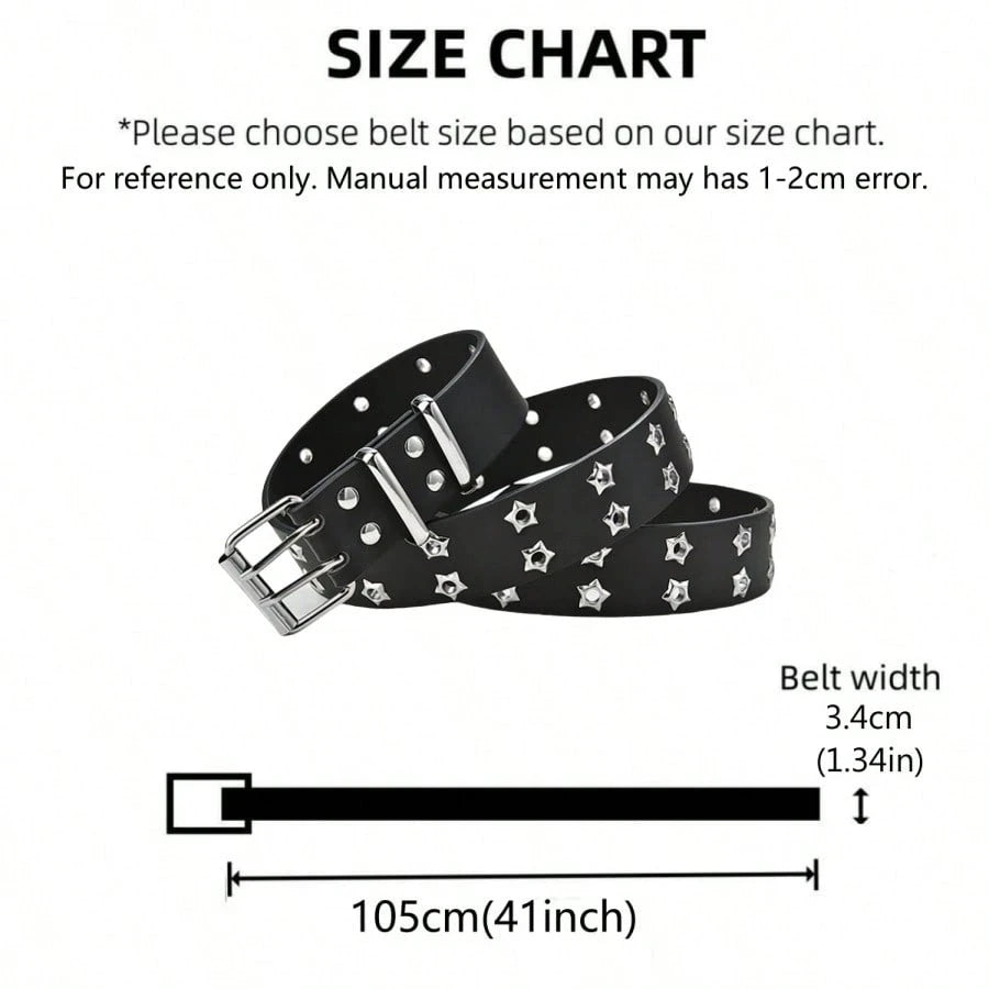 Women's Punk Hollow-Out Belt - Star Decor Fashion Waistband for Fall, Autumn & Halloween