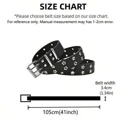 Women's Punk Hollow-Out Belt - Star Decor Fashion Waistband for Fall, Autumn & Halloween