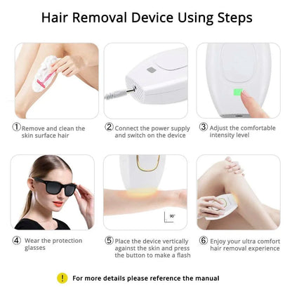 Body Bikini IPL Hair Removal Device — 500,000 Flash Permanent Painless Laser Epilator for Women, Home Use
